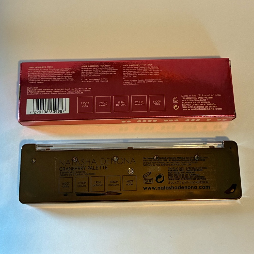 Natasha Denona Cranberry Eyeshadow Palette 5 Shades Limited Edition HTF NIB - Picture 5 of 5